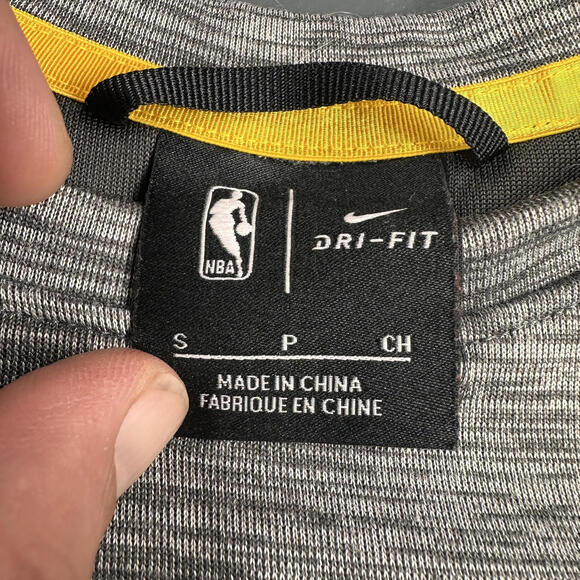 Golden State Warriors Sweatshirt Mens Small Heather Gray Nike Dri Fit Warm Up - Picture 4 of 8